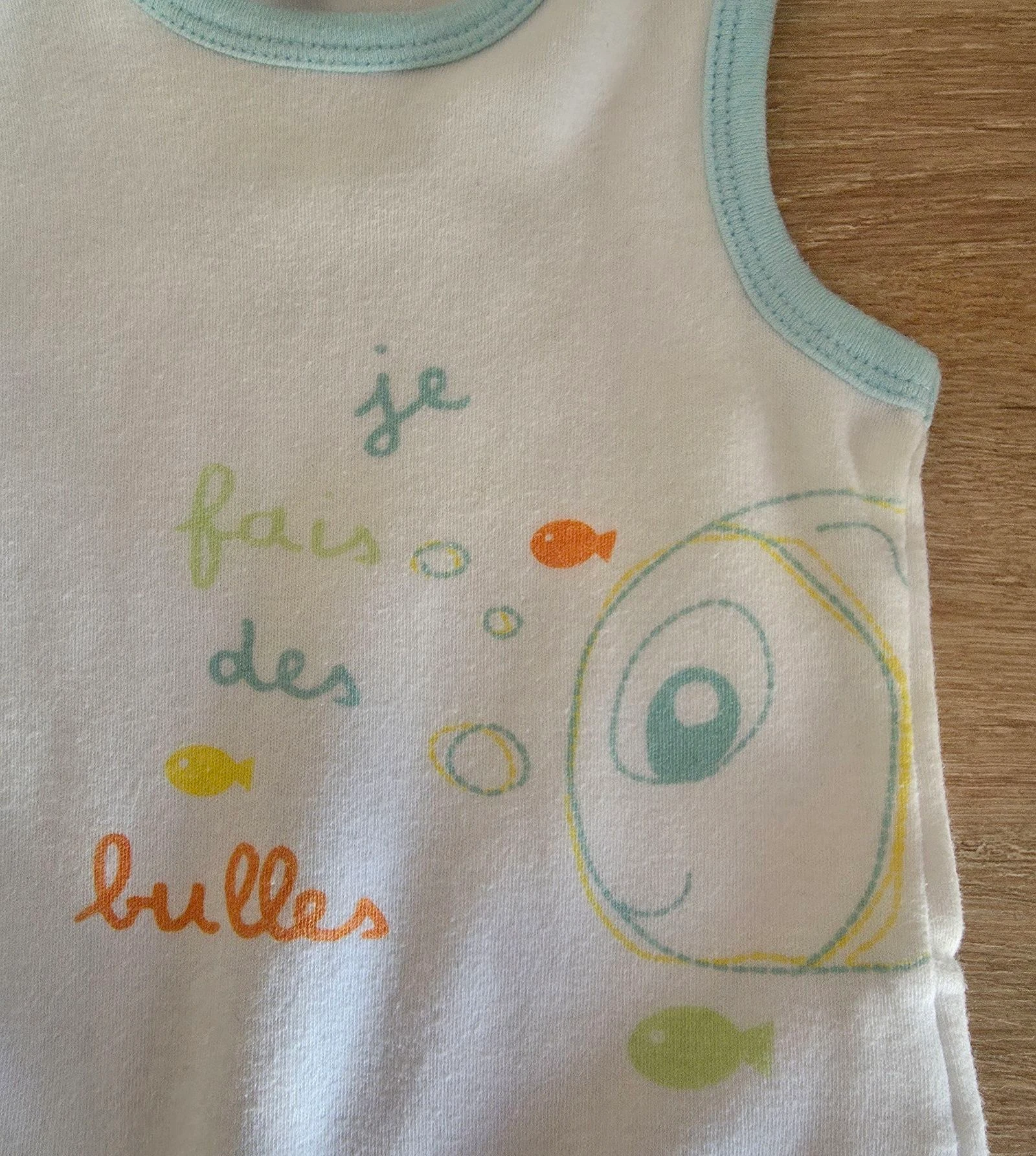 Combishort sin mangas "Je fais des bulles" Petit Nimba Talla 3 meses – photo 5